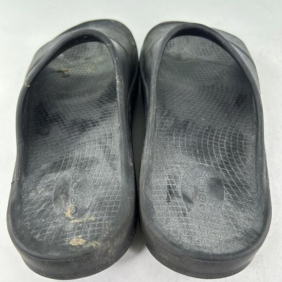 Oofos Ooahh Black Slide Sandal Slides US 11 Recovery Soft Foam Arch Support